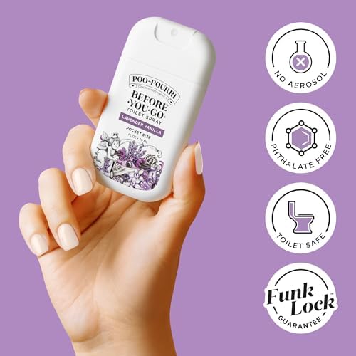 Poo-Pourri Before-You-Go Pocket Toilet Spray, Travel Essentials, Lavender Vanilla, 1 Fl Oz, Up to 50 Uses, On-The-Go Bathroom Odor Deodorizer with Essential Oils, TSA Approved Size - Image 6