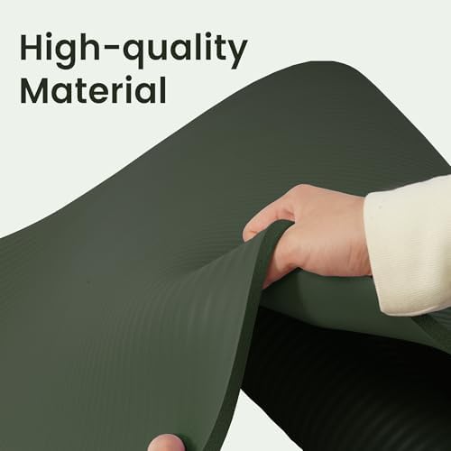 Yoga Mat, 1/2-Inch Extra Thick High Density Exercise Mat, Anti-Tear Exercise Yoga Mat with Carrying Strap, Suitable for Various Yoga Exercises - Image 4