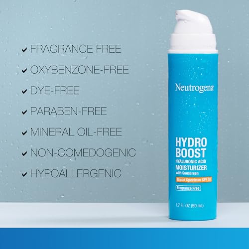 Neutrogena Hydro Boost Hyaluronic Acid Face Moisturizer with Sunscreen, Broad Spectrum SPF 50, Fragrance Free Facial Moisturizer to Hydrate & Soothe Dry Skin, 1.7 fl. oz - Image 6