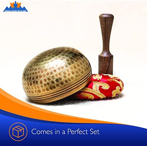 Tibetan Singing Bowls Set~ Meditation Sound Bowl hand Hammered in Nepal For Yoga, Meditation, Mindfulness, Healing & Chakra balancing~ (3 inch) - Image 3