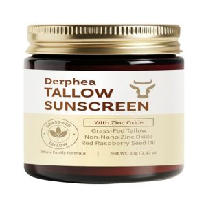 Natural Beef Tallow Sunscreen – SPF 50 Daily Sun Care for Extremely Sensitive, Acne-Prone & Kid-Safe Skin – Non-Toxic Sunblock with 22% Non-Nano Zinc Oxide, Clean Formula for Face & Body