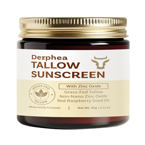 Natural Beef Tallow Sunscreen – SPF 50 Daily Sun Care for Extremely Sensitive, Acne-Prone & Kid-Safe Skin – Non-Toxic Sunblock with 22% Non-Nano Zinc Oxide, Clean Formula for Face & Body
