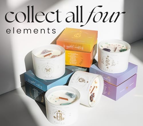 Aries, Leo, Sagittarius Gifts for Women - 12oz Wood Wick Candles That Crackle with Crystals and Healing Stones. Healing Crystal Candles for Women Home Scented. Soy Wax, for Zodiac Birthdate - Image 9