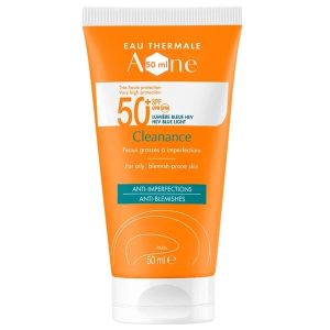 Clean Solaire SPF 50 Sunscreen – For Face and Neck, Oily and Acne-Prone Skin, Sebum-Regulating, Antioxidant Protection, Broad-Spectrum UVA/UVB Filters, Non-comedogenic, Water Resistant, 1.7 Fl Oz
