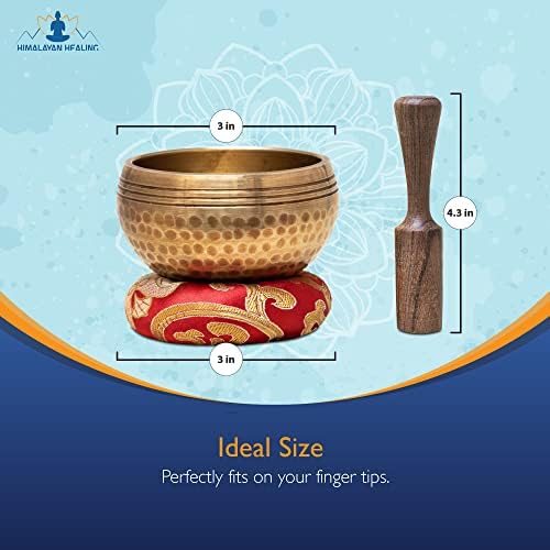 Tibetan Singing Bowls Set~ Meditation Sound Bowl hand Hammered in Nepal For Yoga, Meditation, Mindfulness, Healing & Chakra balancing~ (3 inch) - Image 2
