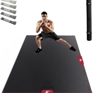 HAPBEAR Extra Large Exercise Mat-7'x5'/6'x8'/6'x9'/6'x10'/6'x12'x8mm(1/3 inch),Non-Slip, Ultra Durable, Thick Workout Mats for Home Gym Flooring Cardio, Yoga Mats for Fitness, High-Density Exercise Mat, Shoes-Friendly