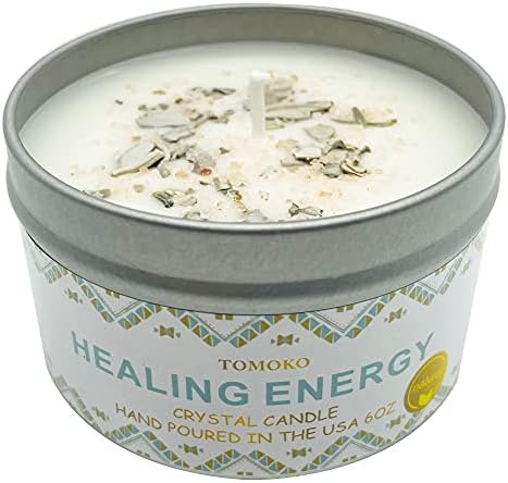 White Sage Candle, Sage Leaf, Himalayan Crystal Salt & Essential Oil, Healing Energy, Crystal Candle - Image 7