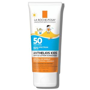 La Roche-Posay Anthelios Kids Gentle Lotion Sunscreen SPF 50, Broad Spectrum SPF + Antioxidants, Sunscreen For Kids, Octinoxate & Oxybenzone-Free, Pediatrician Tested, Non Comedogenic, Oil Free