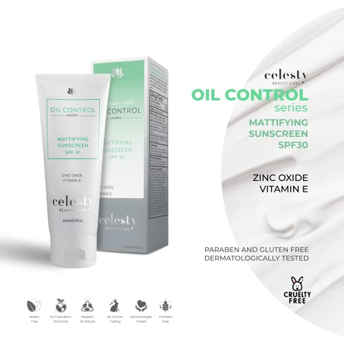 Clesty Beauty Oil-Control Sunscreen SPF 30 – Lightweight, Non-Greasy Sunscreen for Oily Skin, 2 oz Matte Moisturizing Cream with Broad Spectrum UVA And UVB Beauty Sun Protection - Image 4