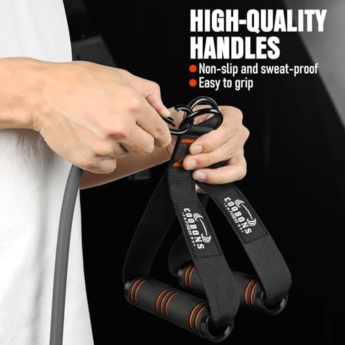 Resistance Bands with Handles, 175lb Exercise Bands for Working Out, Fitness Bands, Workout Bands with Door Anchor and Ankle Straps, Physical Therapy, Yoga, Strength Training Home Gym Equipment - Image 6