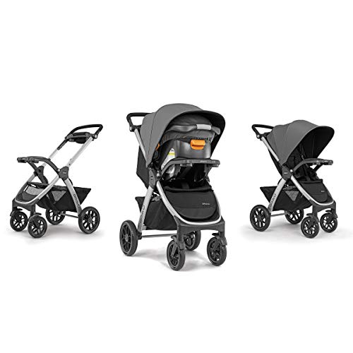 Chicco Bravo 3-in-1 Trio Travel System, Bravo Quick-Fold Stroller with KeyFit 30 Infant Car Seat and Base, Car Seat and Stroller Combo | Camden/Black - Image 14