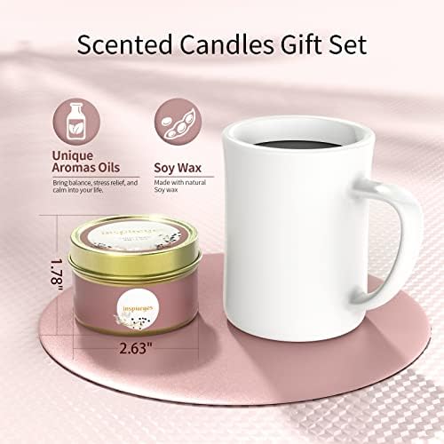Candles Gift Set for Women Aromatherapy Candles for Home Scented Portable Tin of Soy Candle with Healing Crystals,Rose Quartz & Dry Flowers Home Decorative Candles Gift Set of 2 - Image 5