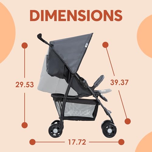 hauck Lightweight and Compact Travel Baby/Toddler Foldable Stroller, Sport, Charcoal/Stone - Image 2