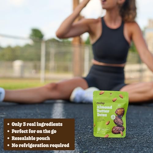 Realsy Almond Butter Filled Medjool Dates, Organic Dates with No Sugar Added, Gluten-Free, Vegan, Good Source of Fiber, Low Glycemic Index, All Natural Healthy Snack, (10 Pack) - Image 3
