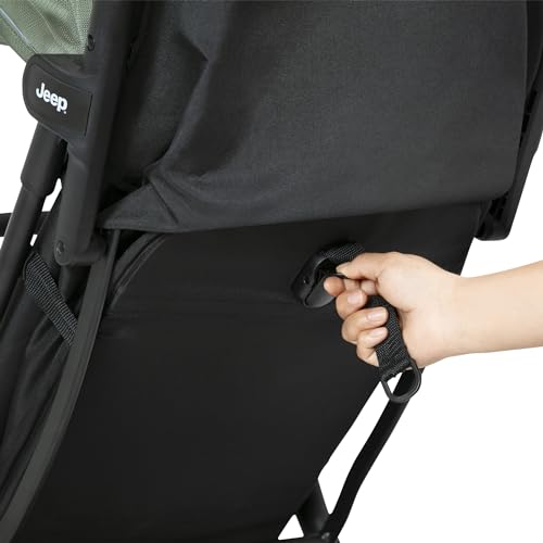 Jeep Altitude Compact Travel Stroller by Delta Children Greenguard Gold, Easy One Hand Fold, Lightweight, Extendable Canopy with Peek-a-Boo Window, Reclining Seat, 4 Wheel Suspension, Olive Green - Image 12