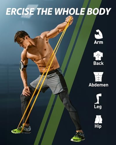Resistance Bands for Working Out: 5-Levels Exercise Bands Set - Pull Up Assistance Elastic Silicone - Physical Therapy/Stretching/Training - Home Gym for Women&Men - Image 6