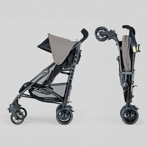 Chicco Liteway Stroller, Compact Fold Baby Stroller with Canopy, Lightweight Aluminum Frame Umbrella Stroller, for Use with Babies and Toddlers up to 40 lbs. | Dune/Brown - Image 4