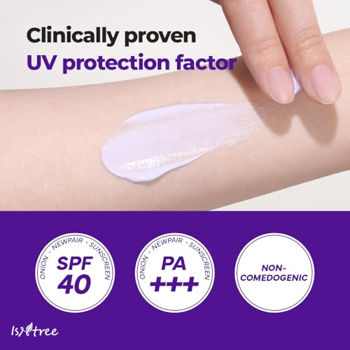 ISNTREE Onion Newpair Sunscreen 50ml, 1.69 fl.oz | SPF 40 | Korean Skincare | Hydrating Sun Protector | Evens Skin Tone | Purple Sunscreen | Broad Spectrum - Image 6