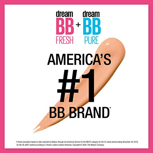 Maybelline Dream Fresh Skin Hydrating BB cream, 8-in-1 Skin Perfecting Beauty Balm with Broad Spectrum SPF 30, Sheer Tint Coverage, Oil-Free, Light, 1 Fl Oz - Image 3