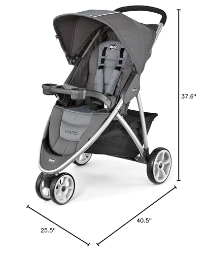 Chicco Viaro Quick-Fold Stroller - Graphite | Grey - Image 8