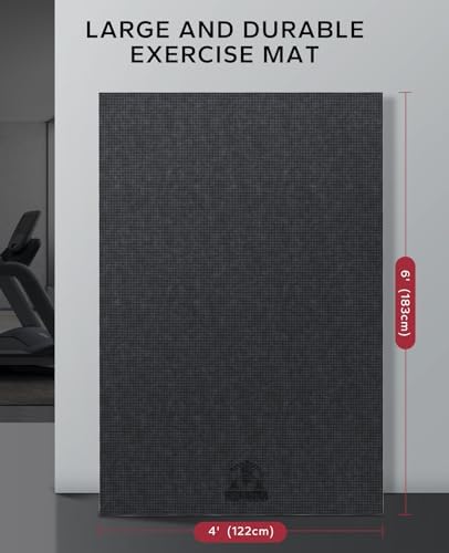 HAPBEAR Extra Large Exercise Mat-7'x5'/6'x8'/6'x9'/6'x10'/6'x12'x8mm(1/3 inch),Non-Slip, Ultra Durable, Thick Workout Mats for Home Gym Flooring Cardio, Yoga Mats for Fitness, High-Density Exercise Mat, Shoes-Friendly - Image 2