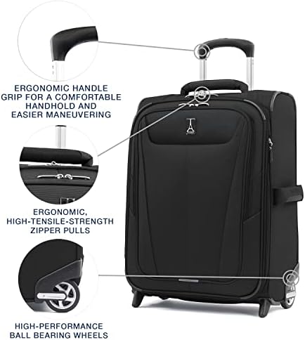 Travelpro Maxlite 5 Softside Expandable Upright 2 Wheel Carry on Luggage, Lightweight Suitcase, Men and Women, Black, Carry On 20-Inch - Image 2