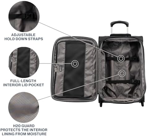 Travelpro Tourlite Softside 21" Expandable Luggage with 4 Spinner Wheels, Lightweight Suitcase, Carry-On, Black - Image 7