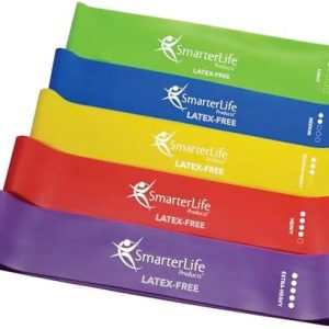 SmarterLife Resistance Bands for Working Out, Latex-Free Exercise Bands for Women, Men, 5 Extra Wide Workout Bands for Weight Loss, Home Gym, Booty Bands, Physical Therapy Bands, Workout Guide