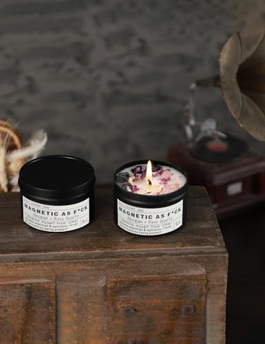 MAGNETIC AS F*CK Detachment Grounding Quartz Obsidian Protection Magic Attraction Manifestation Crystal Self Love Ritual Meditation Hande Made Chakra Candle(8oz). - Image 2
