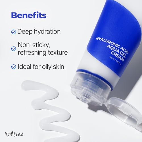IsNtree Hyaluronic Acid Aqua Gel Cream 100ml, 3.38 fl oz | Korean Skincare | Lightweight Moisturizer | Quick-Absorbing Hydration | For Oily to Combination Skin - Image 3