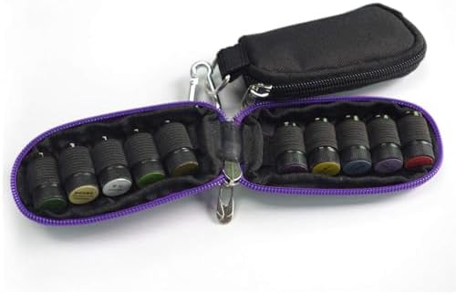 Purple (without bottle) Portable Small Essential Oils Keychain Pouch Kit for 5/10/15ml Carrying Travel Bag for Oil Bottles Travel Cases - Image 5