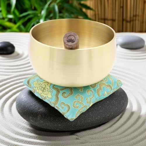 ZENPROSPERA Tibetan Singing Bowl Set – 6-Inch Sound Bowl for Meditation, Relaxation & Stress Relief | The ZenProspera Bowl - Lotus Edition - With Mallet, Gift Box, & Cushion - Image 2