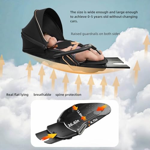 Lightweight Folding Stroller Wagon for Baby & Toddler Travel, 360° Reversible Seat, Adjustable Canopy with Storage Basket, Airplane-Friendly Compact Umbrella Stroller,Glory Black - Image 7