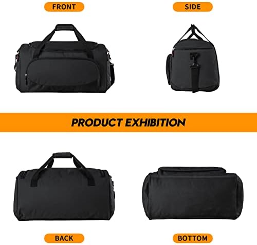 Gym Bag for Men - 55L Black Durable Large Duffle Bag for Travel, Workout, Fitness & Sport - Image 6