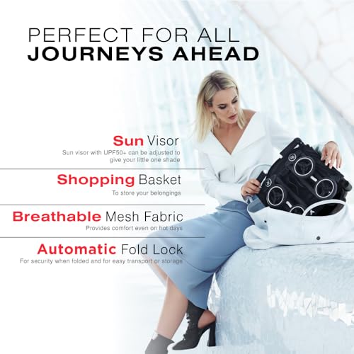 gb Pockit Air All Terrain Ultra Compact Lightweight Travel Stroller with Breathable Fabric in Velvet Black - Image 4