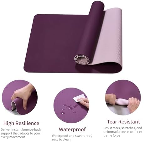FLEXISPOT Yoga Mat, Exercise Yoga Mat with Non-Slip Design, Professional TPE Exericise Mat, Multi-Purpose Workout Mat for Women, Pilates Fitness and Floor Exercises. - Image 4