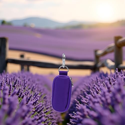Purple (without bottle) Portable Small Essential Oils Keychain Pouch Kit for 5/10/15ml Carrying Travel Bag for Oil Bottles Travel Cases - Image 8