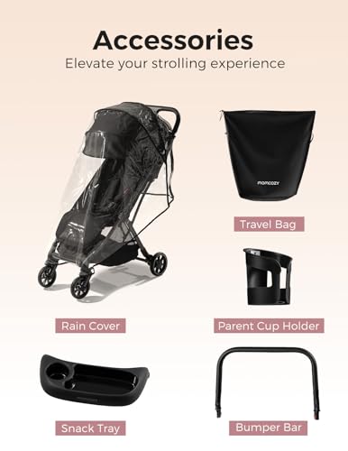 Momcozy ClickGo Lightweight Stroller, Compact Travel Stroller for Airplane with One-Click Fold, Baby Stroller and Toddler Stroller with Large Canopy for Kids from 0 Months, Extendable UPF50+ Canopy - Image 9