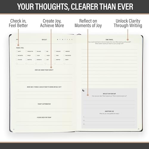 MindPanda Reflect Journal - The Ultimate Guided Journal with Daily Prompts For Gratitude, Mindfulness & Daily Reflection - Mood Tracker & Gratitude Log for Happiness & Self Care. Premium Non-Bleed - Image 3