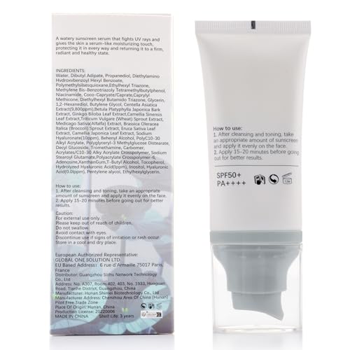 Centella Sunscreen SPF 50, Sunscreen for Face, Water Resistant Strong UV Protection No White Cast, Centella Madagascar Face Sun Screen Oil Free Korean Skincare(Blue 2) - Image 9