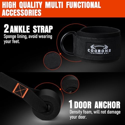 Resistance Bands with Handles, 175lb Exercise Bands for Working Out, Fitness Bands, Workout Bands with Door Anchor and Ankle Straps, Physical Therapy, Yoga, Strength Training Home Gym Equipment - Image 7