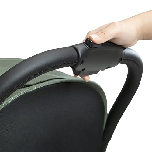Jeep Altitude Compact Travel Stroller by Delta Children Greenguard Gold, Easy One Hand Fold, Lightweight, Extendable Canopy with Peek-a-Boo Window, Reclining Seat, 4 Wheel Suspension, Olive Green - Image 11