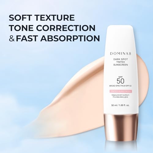 SPF 50 DOMINAS Tinted Sunscreen Moisturizer (1.7fl oz) - Tone Correction, Korean Skin Care, Broad-Spectrum UV Defense Sunblock, Water-in-Oil Formula for Lightweight, Panthenol, Sun Cream - Image 9