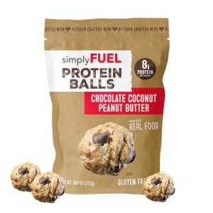 simplyFUEL Whole Food Protein Balls with Probiotics - Chocolate Coconut Peanut Butter Snacks - 8g Protein Snack - Gluten Free Energy Balls
