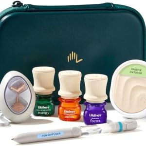 Lifelines Sensory Essentials Travel Set - Includes Everyday Aromatherapy Diffuser, Fidget Grounding Stone, Pen Diffuser & 3 Essential Oil Blends - Unique Sensory Gifts for Women & Men