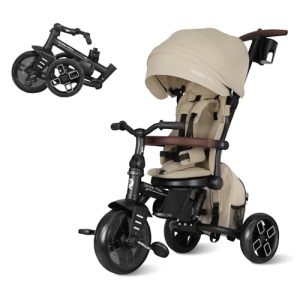 Toddler Bike Stroller for Baby 10 Months to 6 Years Old, 8-in-1 Foldable Stroller Bike for Toddlers 3-5 Boys & Girls Gifts Trike — Adjustable Handle,Triple Footrest, Canopy & Storage Bag