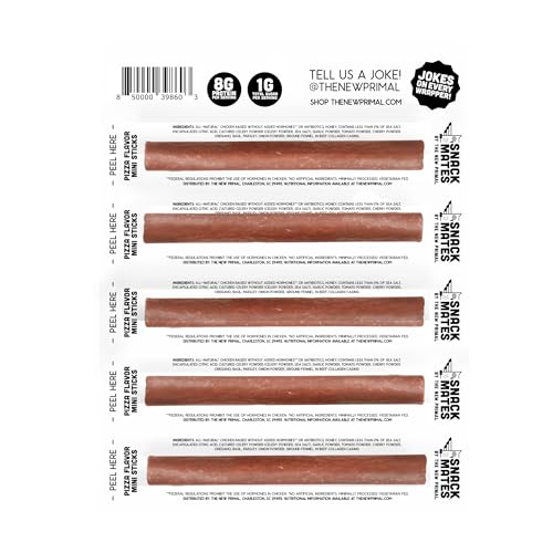 Snack Mates by The New Primal, Chicken Pizza Meat Stick, All Natural Chicken, High Protein and Low Sugar Kids Snack, Certified Paleo, Certified Gluten Free, Lunchbox Friendly, 0.5 oz, Pack of 5 - Image 2