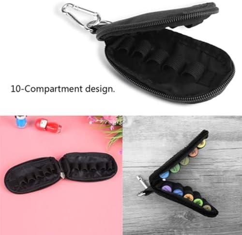 10 Bottles Essential Oil Travel Case, Fits 2ml Roller Bottles, Essential Oils Organizer Bag, Portable Mini Essentials Oil Key Chain Carrying Case (Excluding Bottle) - Image 4