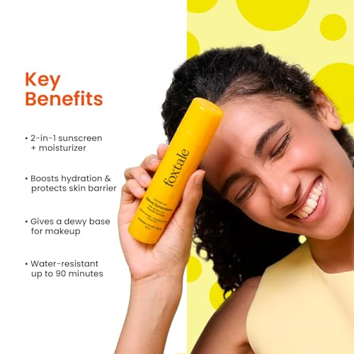 Fox-tale Dewy Sunscreen SPF 70 PA++++, Water-Resistant, with Niacinamide and Provitamin B5, for Normal to Oily Skin, 50ml Pack of 2 - Image 2