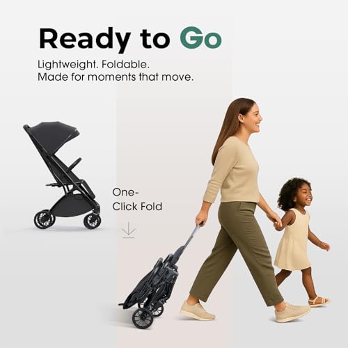 newyoo Lightweight Baby Travel Stroller, Compact Toddler Strollers w Telescoping Handle, Cup Holder & Storage Pocket, One-Hand Quick Fold, Near Flat Recline Seat, TR18, Black - Image 3